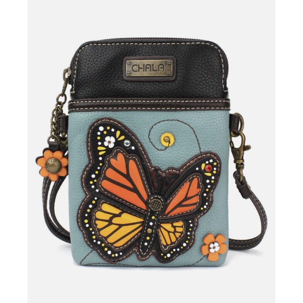 NEW Chala Monarch Butterfly Vegan Leather 3-in-1 Convertible Crossbody Purse